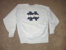 Vintage 90s NOTRE DAME embroidered reverse weave Crable Sportswear Sweatshirt L