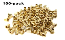 100pc. "Short Shaft" Brass Eyelets - Cigar Box Guitar String Ferrules