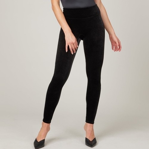 Spanx Black Velvet Leggings Pull On Velour Pants Style 2070 Women’s Plus Size 3X - Picture 5 of 12