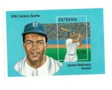 Guyana 1993 - Baseball - Jackie Robinson - Souvenir Stamp Sheet Scott 2683 - MNH