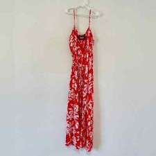 Reformation Floral Sleeveless Wrap Midi Red White Dress Size XS