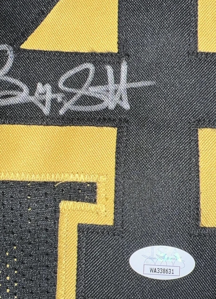 Camiseta deportiva autografiada por Byron Scott #4 de la NBA Los Angeles Lakers adulto XL negra amarilla Foto 4 de 4