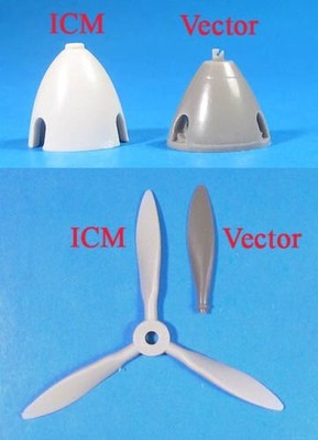1:48 Yakovlev Yak-7/9 Corrected Props & Spinners Set - Vector Resin VDS 48-027