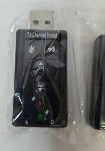 Mic Adapter External Virtual 7.1 Channel USB 2.0 3D Audio Sound Card Laptop L PC - Picture 2 of 4