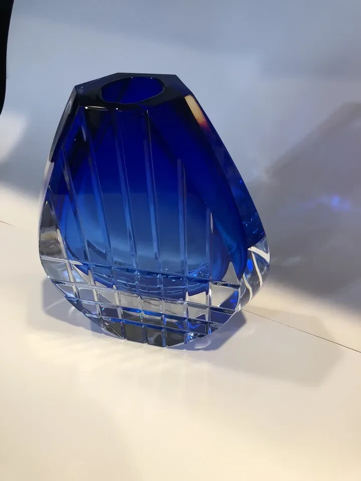Vintage Baccarat Crystal Neptune Cobalt Blue Vase | eBay