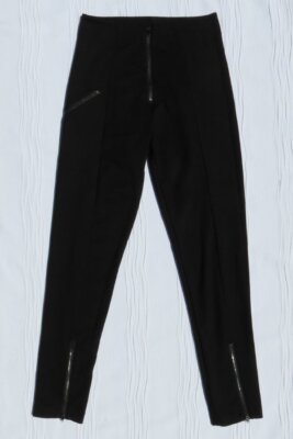 PRARIE UNDERGROUND Black Ponte Visible Zip High Rise Skinny Ankle Pants US M 6 8