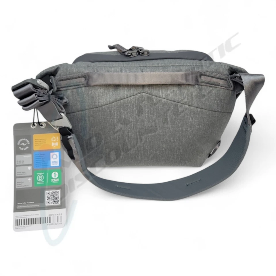 Peak Design Ash Gray Everyday Sling 3L Weatherproof Camera Bag w/Storage Pockets - Image 3 of 4