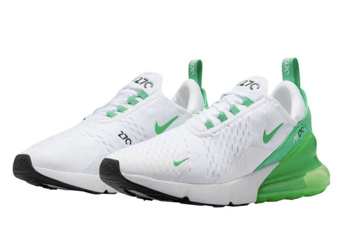 Nike Air Max 270 White Green Shock Casual Shoes Runners Womens