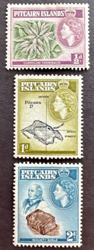Pitcairn Islands 1957 Scott #20-22 Lot de 3 MH OG Queen Elizabeth II QEII - Photo 1 sur 2