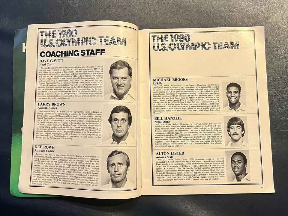 1980 USA Gold Metal Games Team USA vs. Team Phoenix Game Program RARE! Foto 3 de 4