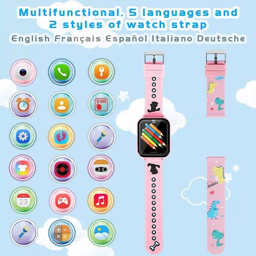 Reloj inteligente para niños con llamada bidireccional reproductor de música cámara juegos reloj SOS para niños - Imagen 33 de 40