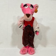 Vintage 1980 Pink Panther Touch Of Velvet 15 Plush Poseable W/Tags and STAND