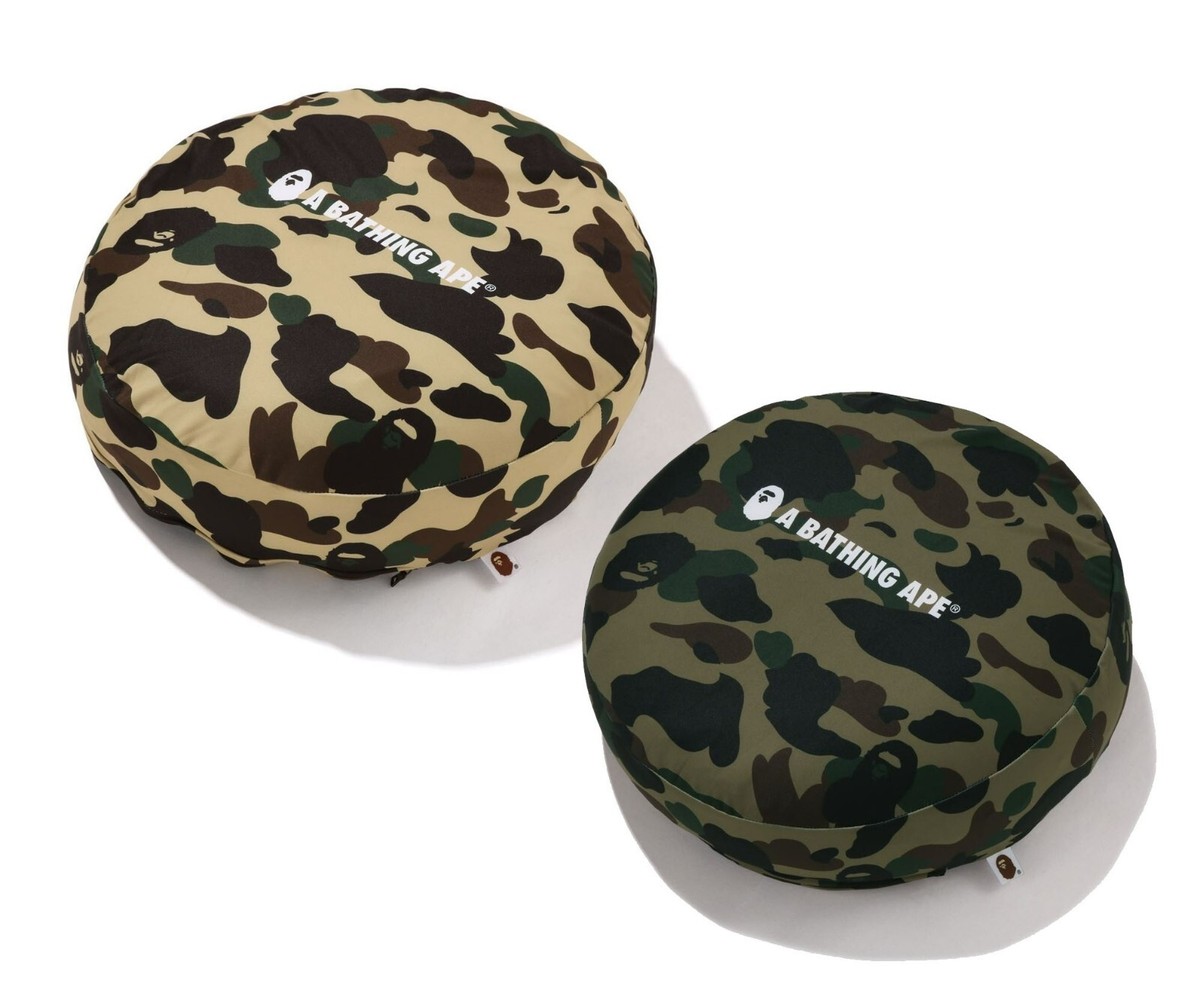 BAPE ABC CAMO CIRCLE FLUFFY BEADS クッション