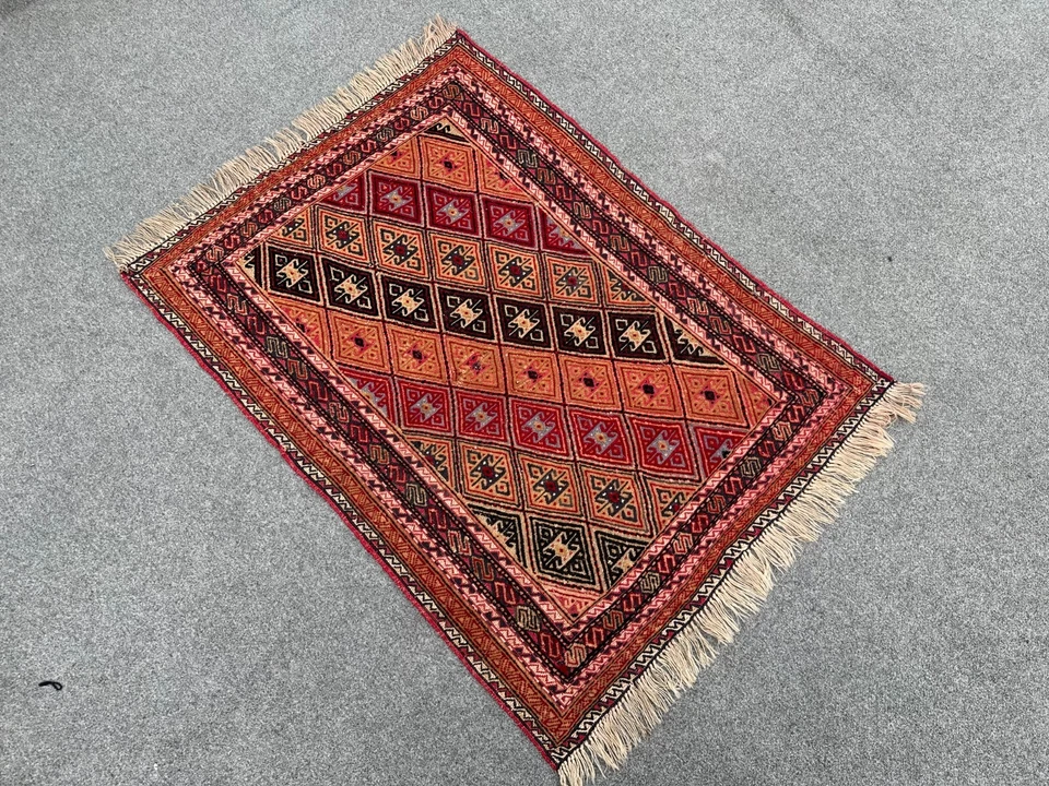 2,6 x 3,5 pies  Alfombra de arte de lana - Afgana hecha a mano estilo caída Mushwani - Alfombra tribal Foto 2 de 4