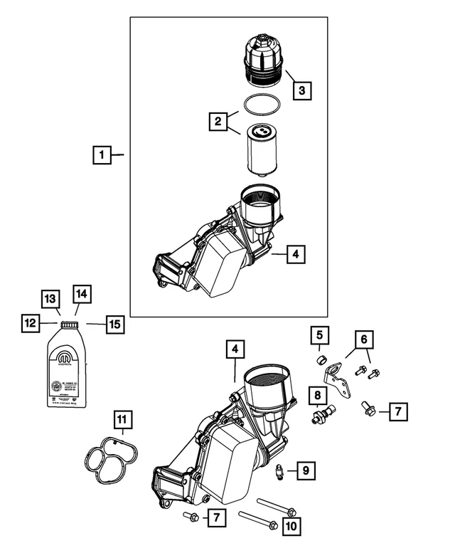 Engine Oil Filter Grand Cherokee WK 11-21 3.0 CRD 68229402AA Genuine Mopar X10 - Image 2 of 4