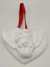 Dept 56 Fine Bone China Heart Shaped Angel Ornament Taiwan