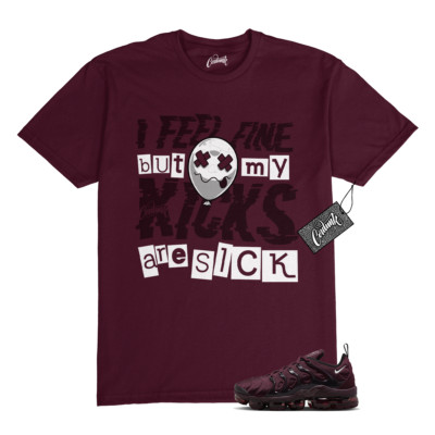VaporMax Night Maroon Burgundy Cedar White Black Plus Air T Shirt Match SICK