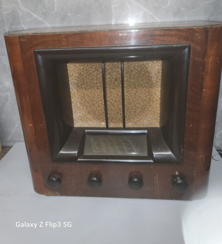 Telavox valve radio, type 2.U.37. in wooden case. Untested - Picture 1 of 19