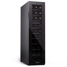 Wine Fridge Freestanding 2 Zones Drink Fridge Wine Cabinet Glass Door 27 Bottles