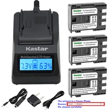 Kastar Battery LCD Fast Charger for Canon NB-2L CB-2LW & Canon MD160 MD205 MD215