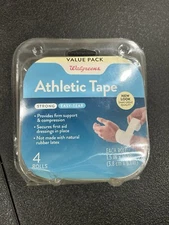 Walgreens Value Pack Of Athletic Tape. 4 Easy Tear Rolls. 1.5” X 10yd Rolls