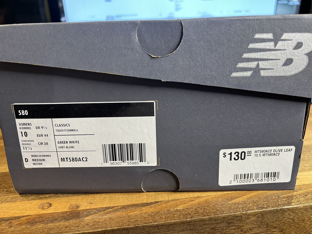 New Balance 580 26.5 新品　箱タグ有 New Balance 580 Olive Leaf Green /white Sz 10 MT580AC2 NIB