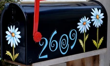 Mailbox Magnet (Partial Cover) Daisy Trio Address Nbrs for Black Mail Box