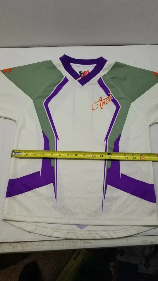 CALÇA THOR STATIC COM ZÍPER CURTA CAMISA 24 MÉDIA 8-9 MENINAS MOTOCROSS ATV ROXO - Imagem 2 de 4