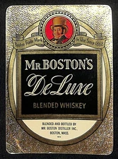 Mr. Boston's "DeLuxe" Blended Whiskey Label Foil c1940's-50's - Scarce