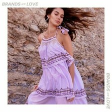 Happy X Nature DREAM MIDI DRESS Embroidered Tiered Purple Crochet Lace S New