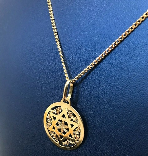 18K Yellow Gold Star Of David Pendant 