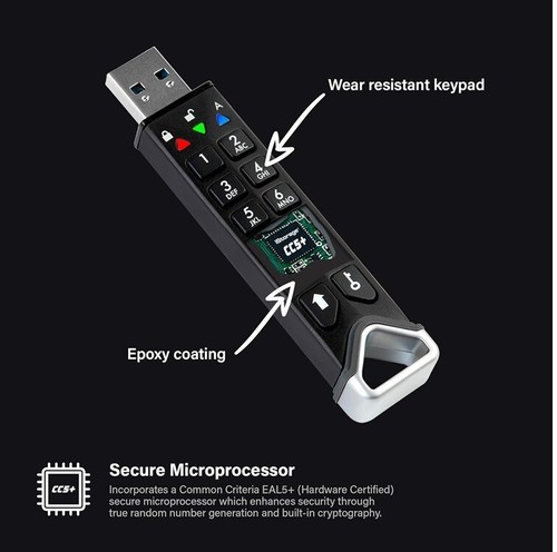iStorage datAshur PRO2 4 GB - Official 2025 Military Grade Encryption USB Drive - Afbeelding 10 van 10