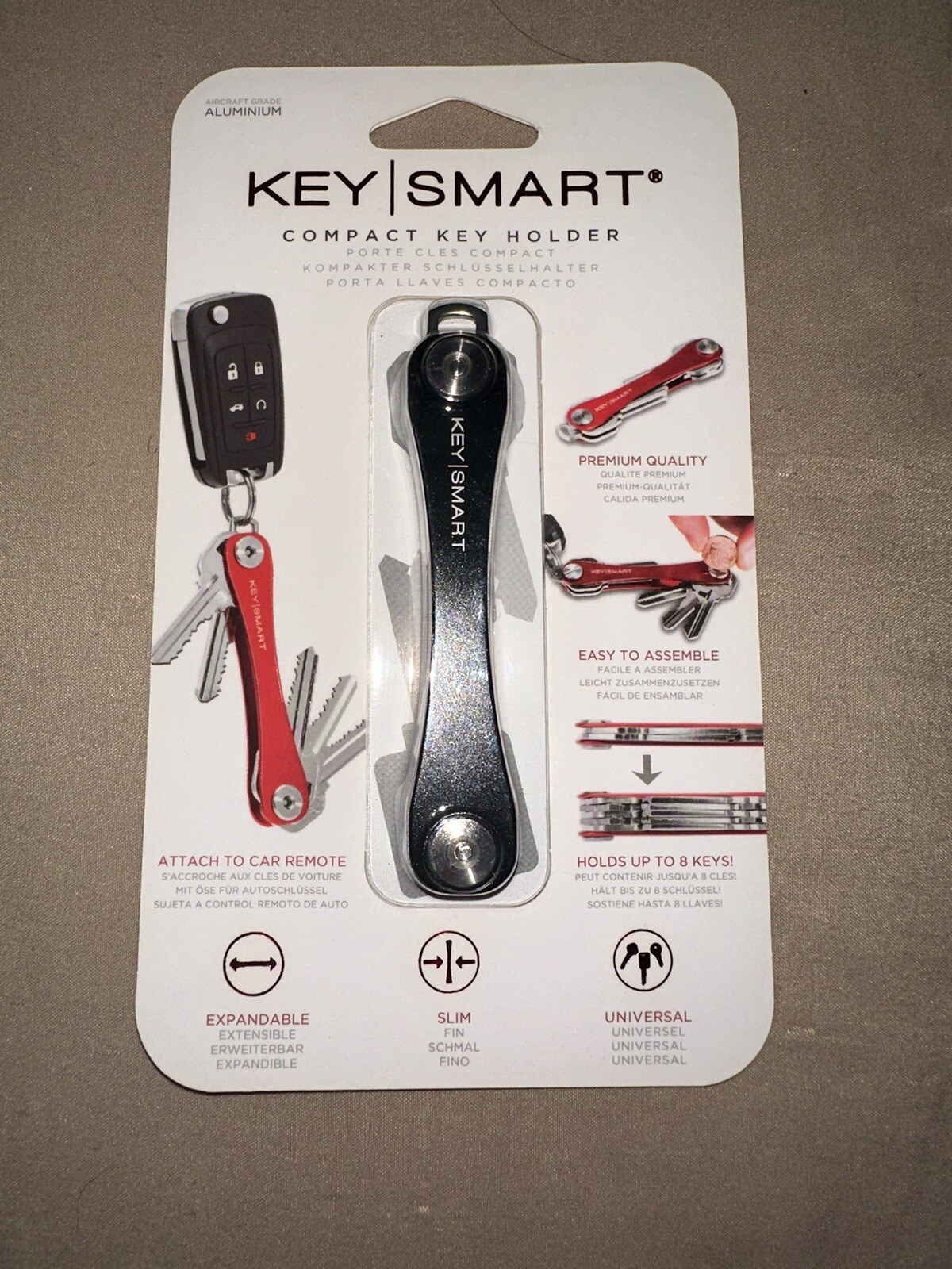 KeySmart Aluminum Black Compact Key Organizer Key Holder KS019-BLK Fast Shipping