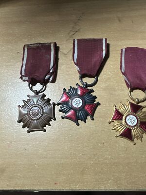 Poland, Cross of Merit, Set of 3 classes order badge