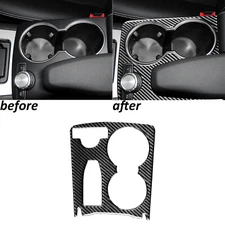 Real Carbon Fiber Water Cup Holder Panel Cover Trim For Benz C-Class W204 07-14