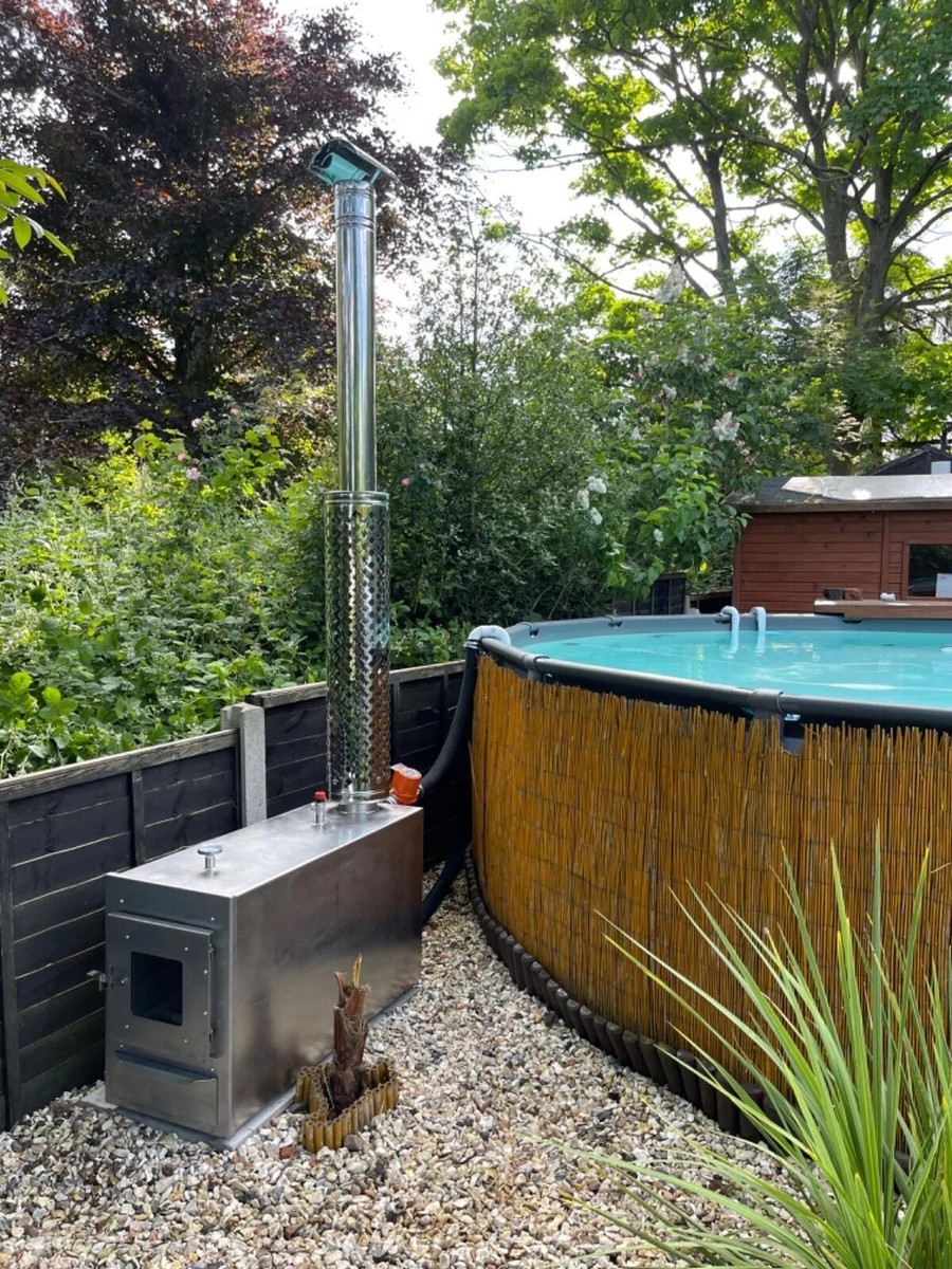 Wood Fired Hot Tub Stove Spa Swimming Pool Water Heater Log Burner