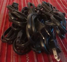6 lot Tv Power cords Polarized Computer 2 prong approximately 5 ft. SHIP FAST