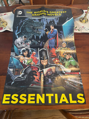 WORLD'S GREATEST GRAPHIC NOVELS POSTER DC COMICS 22X34 BATMAN, FLASH, SUPERMAN+