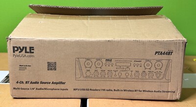 Pyle PTA44BT 4-Channel 500W Bluetooth Home Audio Amplifier - Black
