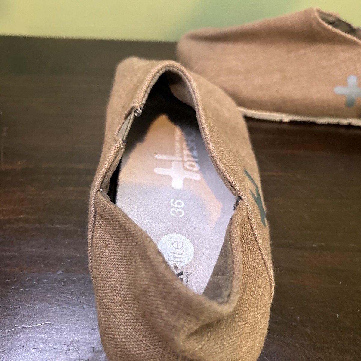 OTZ CORK LITE Canvas Linen Dark Tan Slip On Shoes Size EUR