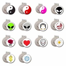 Magnetic Golf Hat Clip and Ball Marker. Ying Yang Alien Skull Daisy Penguin etc
