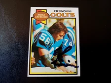 Ed Simonini Autographed 1979 Topps Football Vintage Colts NFL Card #195 AUT