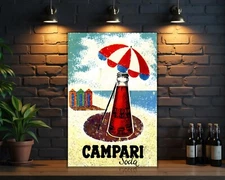Vintage Campari Soda Sign – Beach Umbrella Edition – XXL (60x40 cm)