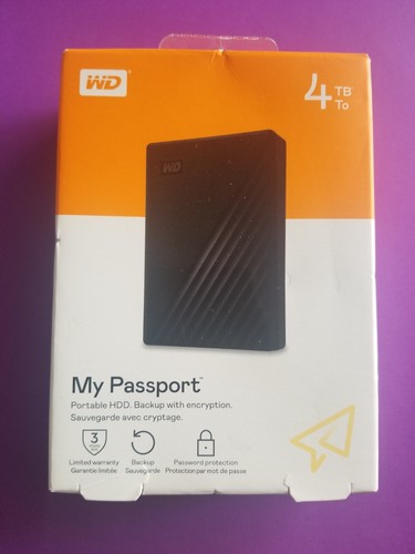 NEW Western Digital WD 2.5" My Passport 4TB USB HDD WDBPKJ0040BBK-WESN Portable