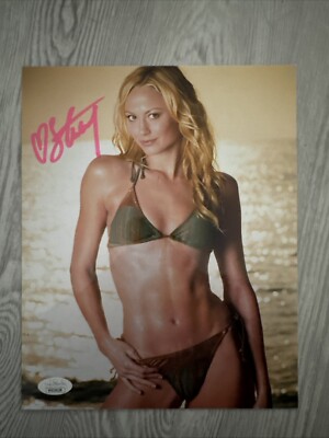 Miss Hancock Stacy Keibler Signed 8X10 Metallic photo autograph JSA COA