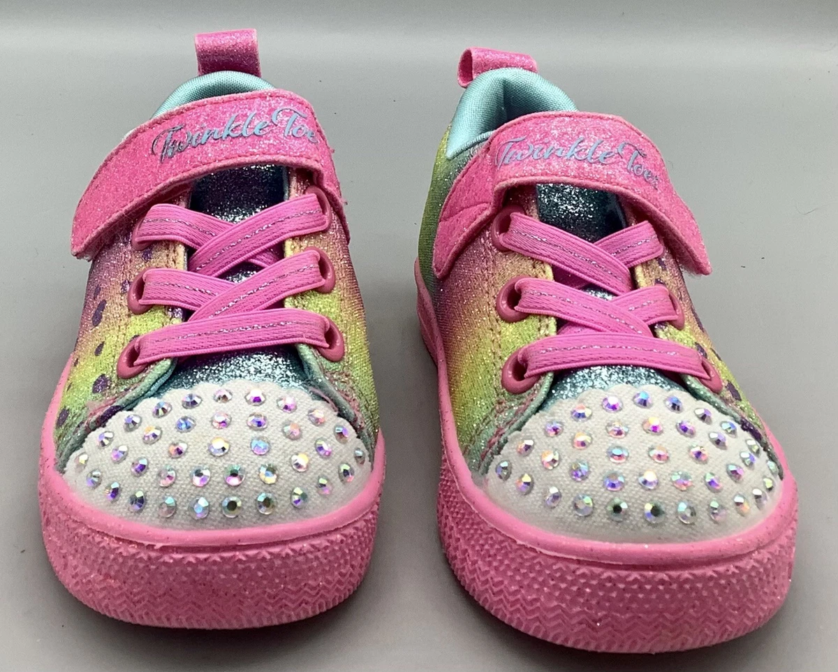 Skechers “Twinkle Toes” Tod. Girls Size 5 “Heart Bursts” Shuffle Lil (New) | eBay