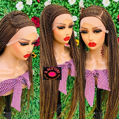 AFRICAN BRAIDED WIG ON 13*4  FRONTAL LACE  CLOSURE 42''