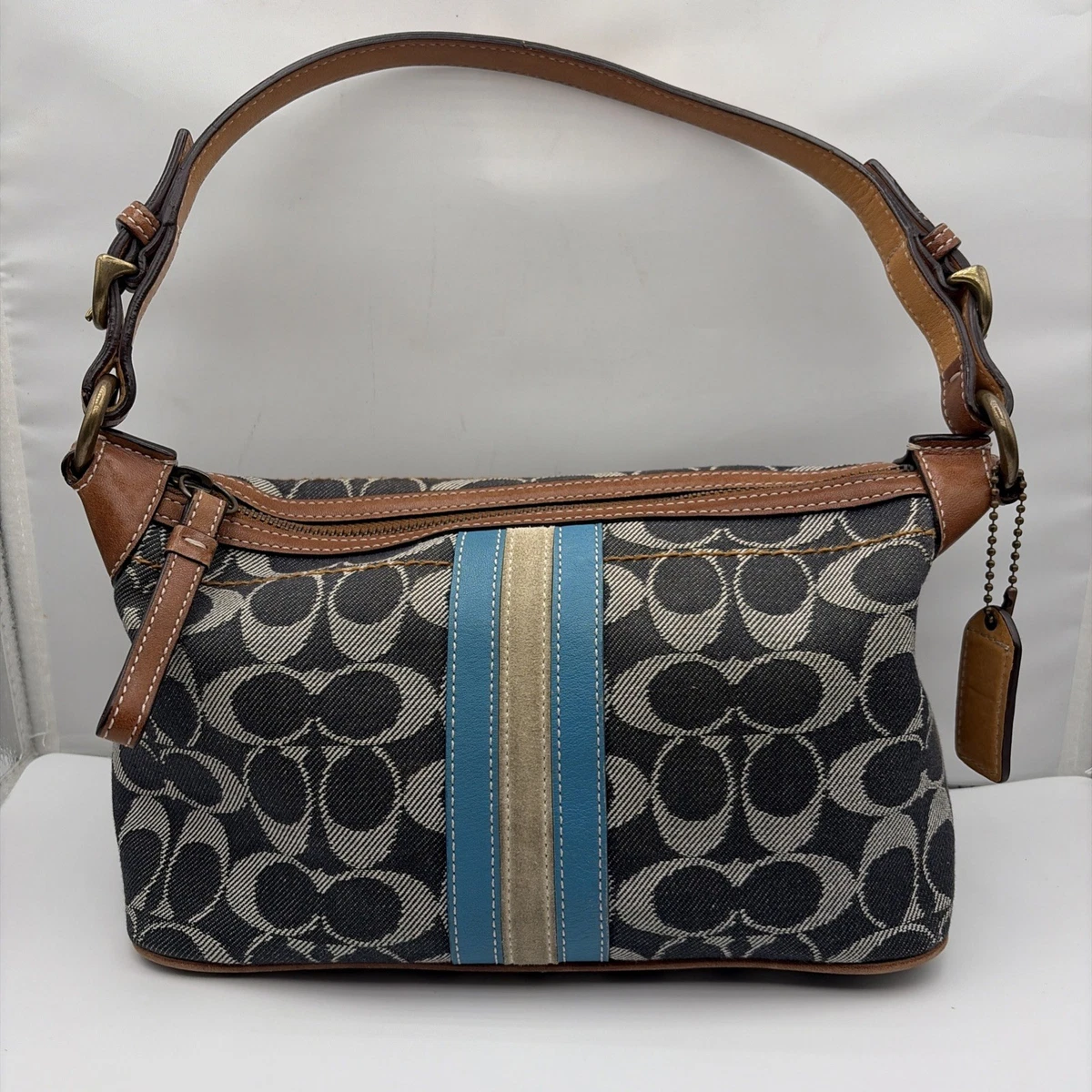 Coach Blue Signature Handbag for sale | eBay