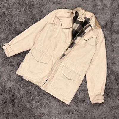 Soda Creek Industries Beige Zip-Up Field Jacket Stand-Up Collar Pockets Men's 32