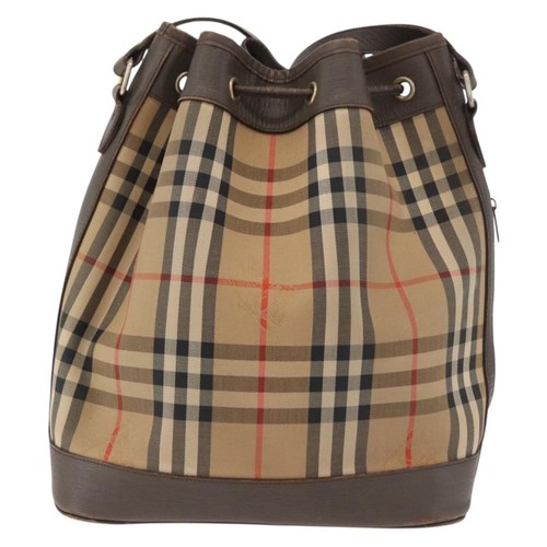 Burberrys Nova Check Purse Shoulder Bag Canvas Beige Gold Auth 182425 - Afbeelding 3 van 20